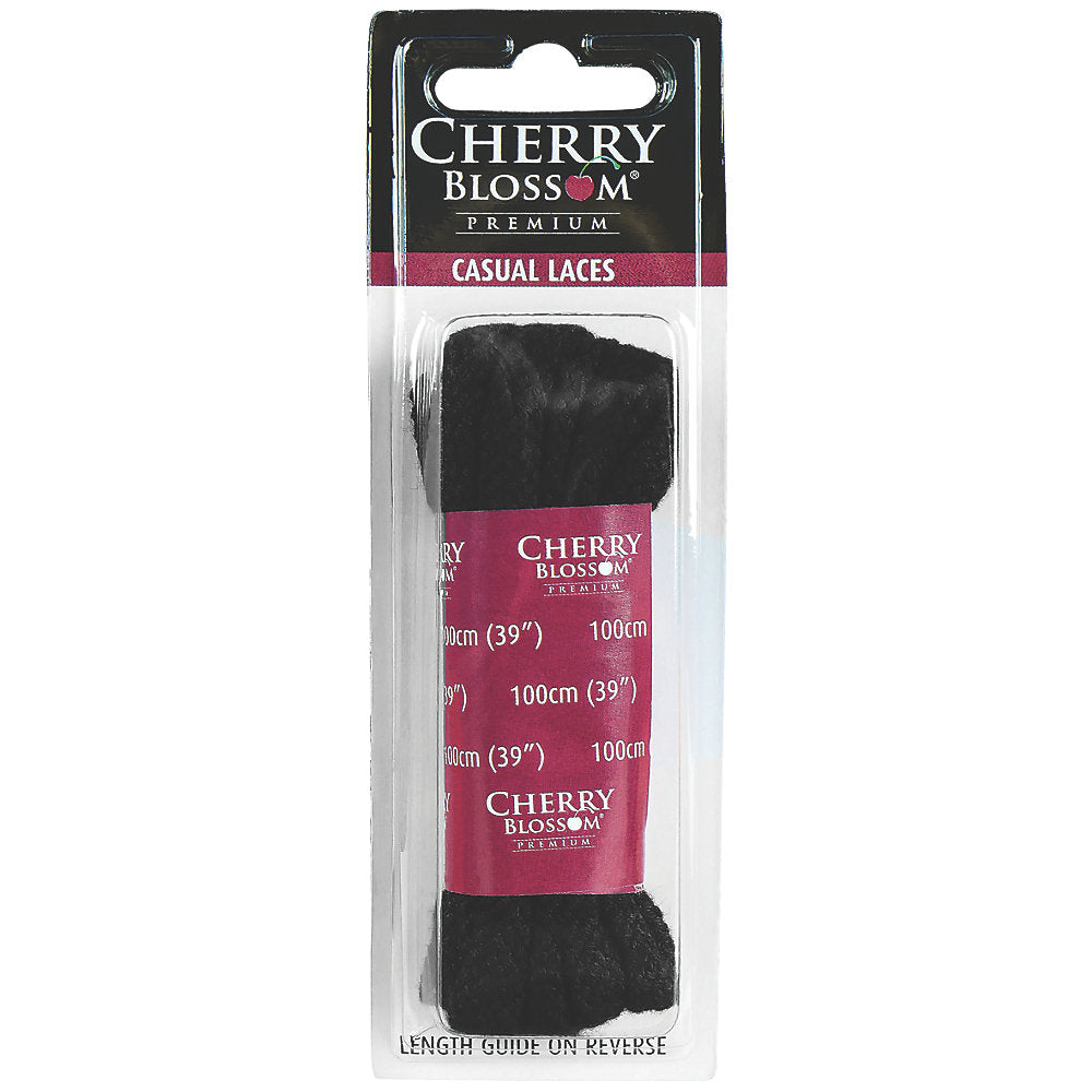 Cherry Blossom Chunky Cord Laces (100cm)(Black)