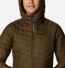 Load image into Gallery viewer, Columbia Women&#39;s Powder Lite Omni-Heat Mid Insulated Hooded Coat (Olive Green)
