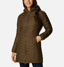 Load image into Gallery viewer, Columbia Women&#39;s Powder Lite Omni-Heat Mid Insulated Hooded Coat (Olive Green)
