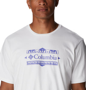 Columbia Men's Explorers Canyon Back Short Sleeve T-Shirt (White/Bordered Beauty)