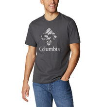 Load image into Gallery viewer, Columbia Men&#39;s Rapid Ridge Graphic Tee (Shark/CSC Camo Graphic)
