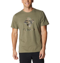 Load image into Gallery viewer, Columbia Men&#39;s Rapid Ridge Graphic Tee (Stone Green/CSC Camo Graphic)
