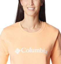 Load image into Gallery viewer, Columbia Women&#39;s Columbia Trek Graphic Crew Pullover (Peach/White Logo)
