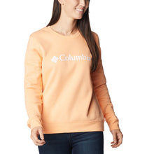 Load image into Gallery viewer, Columbia Women&#39;s Columbia Trek Graphic Crew Pullover (Peach/White Logo)
