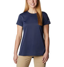 Load image into Gallery viewer, Columbia Women&#39;s Hike Graphic Short Sleeve Tech Tee (Nocturnal/Vertical Outline CSC Graphic)
