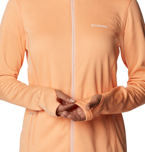 Columbia Women's Park View Grid Full Zip Fleece (Peach Heather)