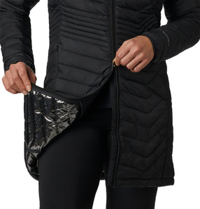 Columbia Women's Powder Lite Omni-Heat Mid Insulated Hooded Coat (Black)