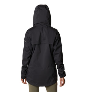 Columbia Women's Sunrise Ridge Packable Waterproof Jacket (Black)