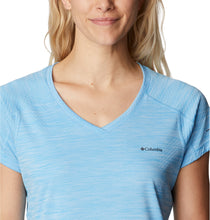 Load image into Gallery viewer, Columbia Women&#39;s Zero Rules Short Sleeve Tech Tee (Vista Blue Heather)
