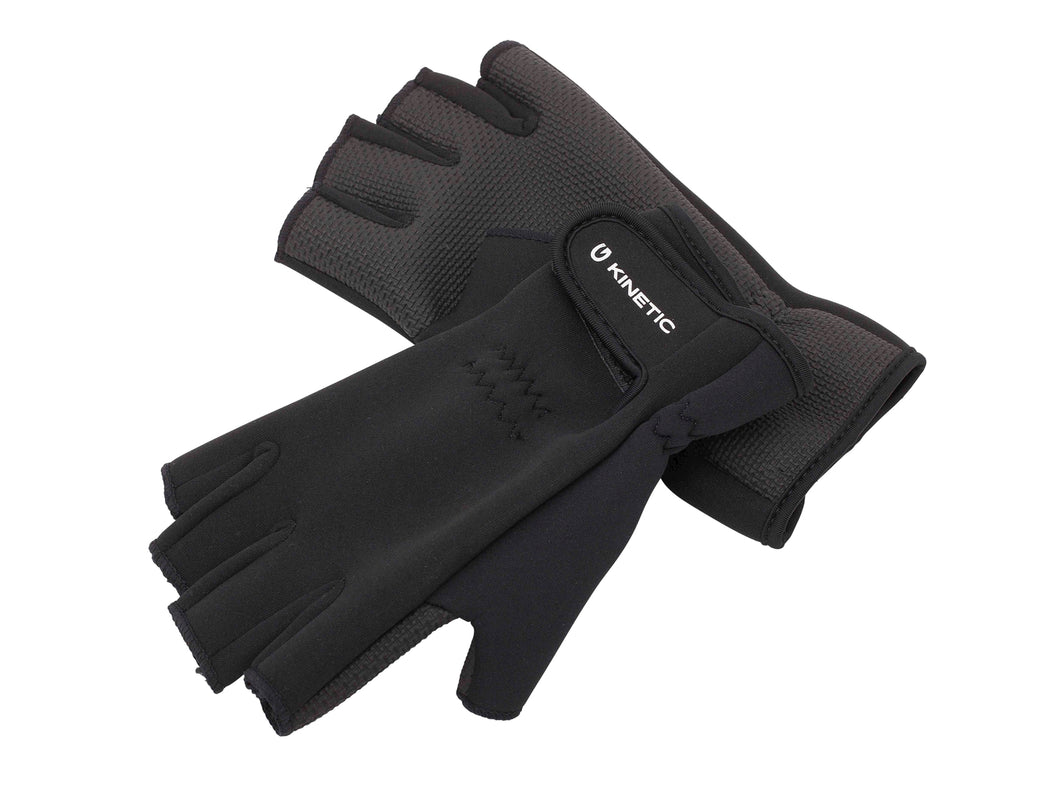Kinetic Neoprene Half Finger Gloves (Black)