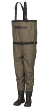 Load image into Gallery viewer, Kinetic Unisex Classic Gaiter Bootfoot Chest Waders - Cleated Sole (Olive)
