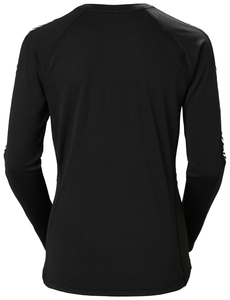 Helly Hansen Women's Lifa Active Stripe Long Sleeve Crew Baselayer Top (Black)