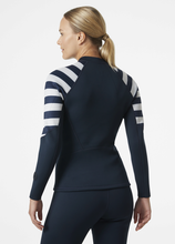 Load image into Gallery viewer, Helly Hansen Women&#39;s Waterwear Half Zip Neoprene Jacket (Navy Stripe)
