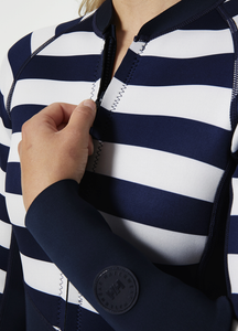 Helly Hansen Women's Waterwear Long Sleeve 1.5mm Spring Wetsuit (Navy Stripe)