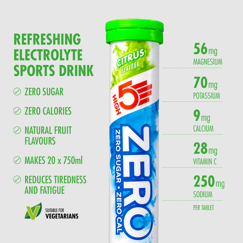 High 5 Zero Electrolyte Drink 20 Tablet Tube  (Citrus)