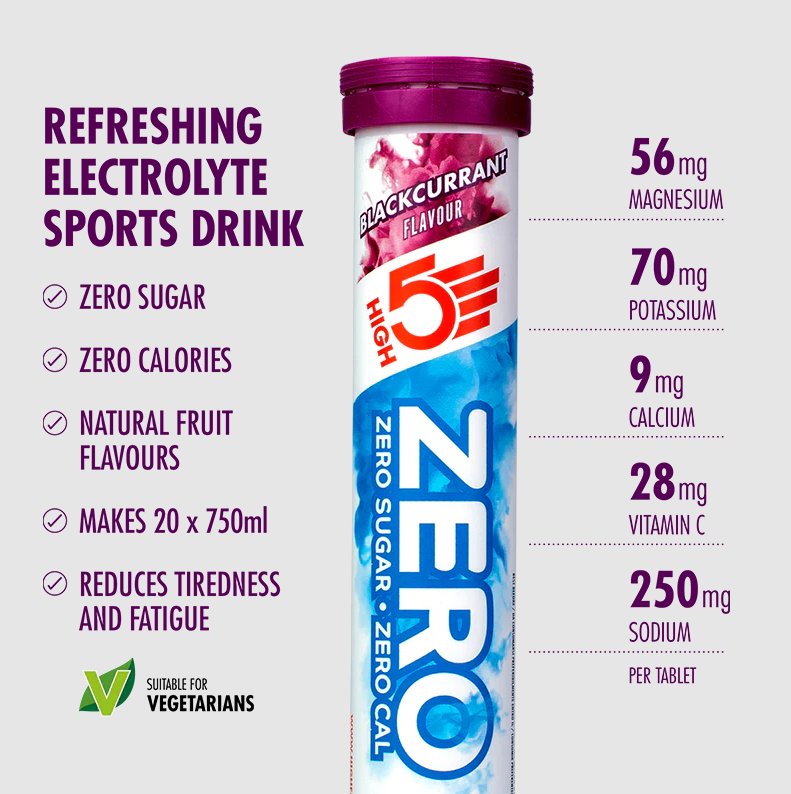 High 5 Zero Electrolyte Drink 20 Tablet Tube (Blackcurrant)