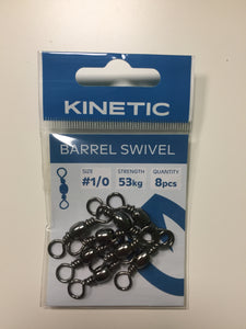 Kinetic Barrell Swivel (Size #1/0)(Black)(8 Pack)