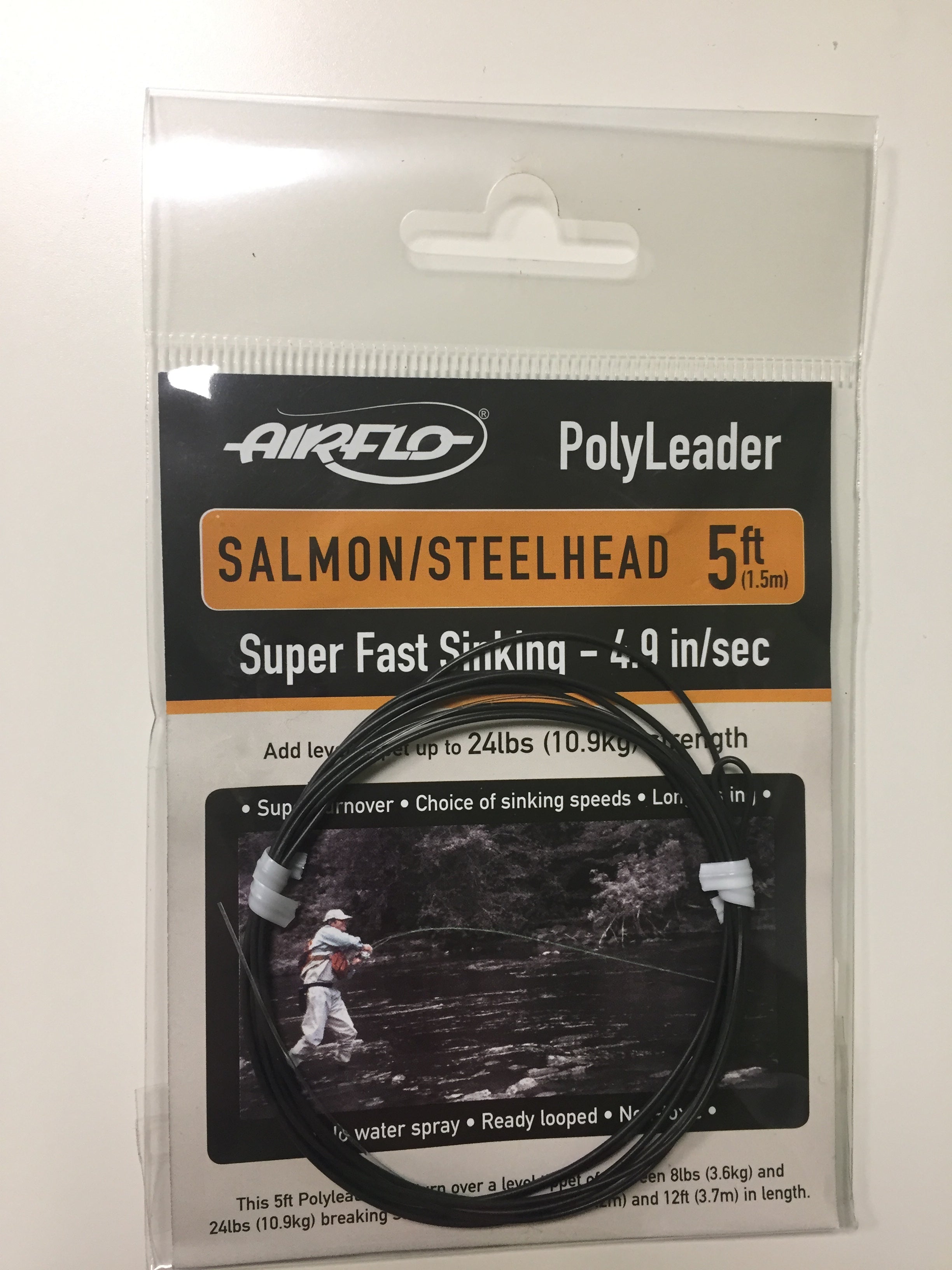 Airflo Salmon/Steelhead Polyleader (Grey)(5ft/Super Fast Sinking/24lbs)