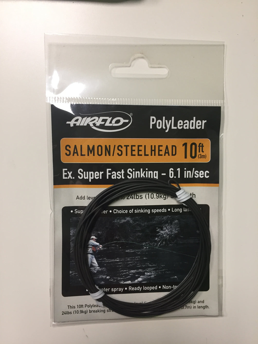 Airflo Salmon/Steelhead Polyleader (Grey)(10ft/Ex. Super Fast Sinking/24lbs)
