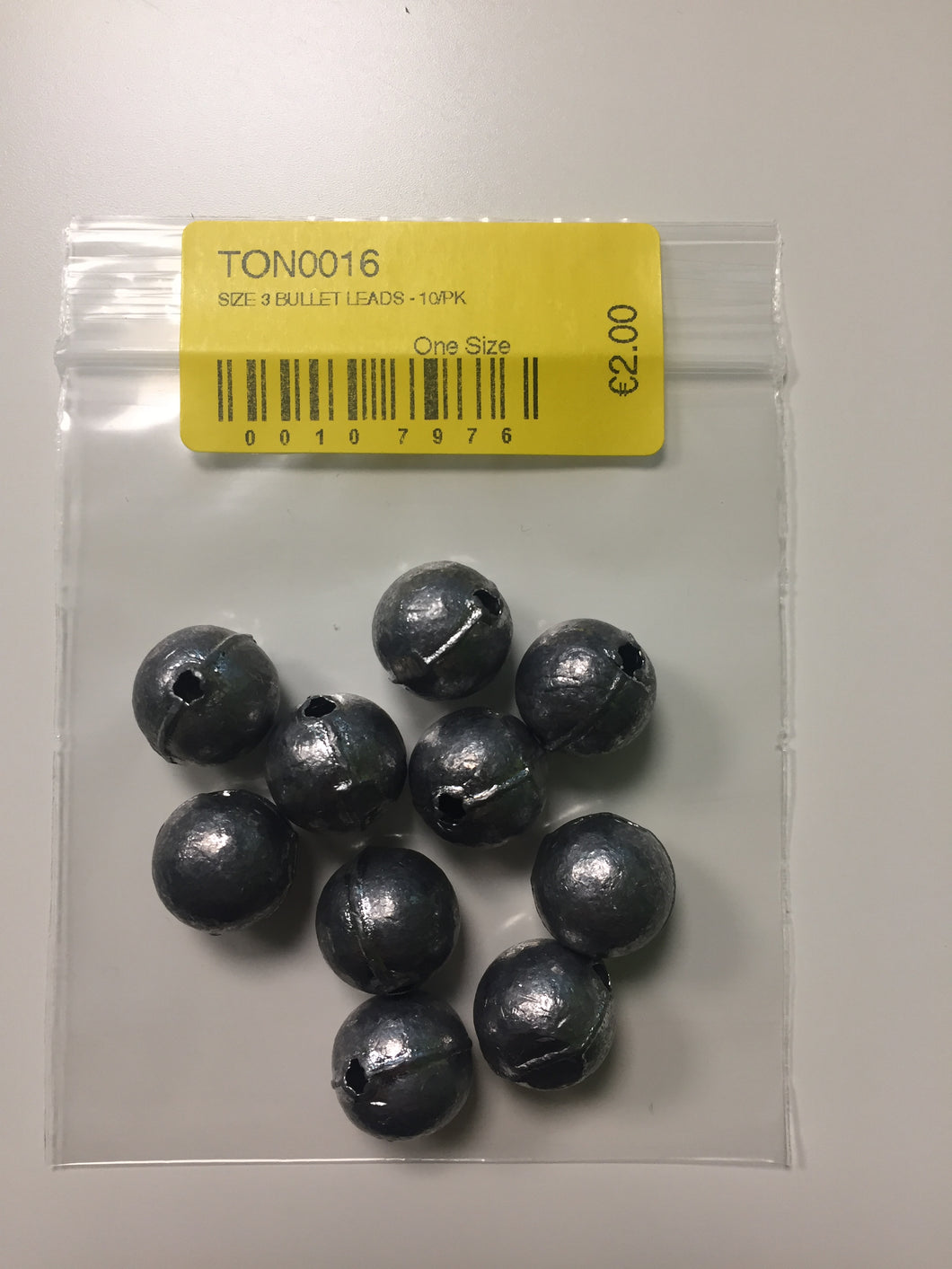 Size 3 Drilled Bullet Lead Weights (10 Pack)