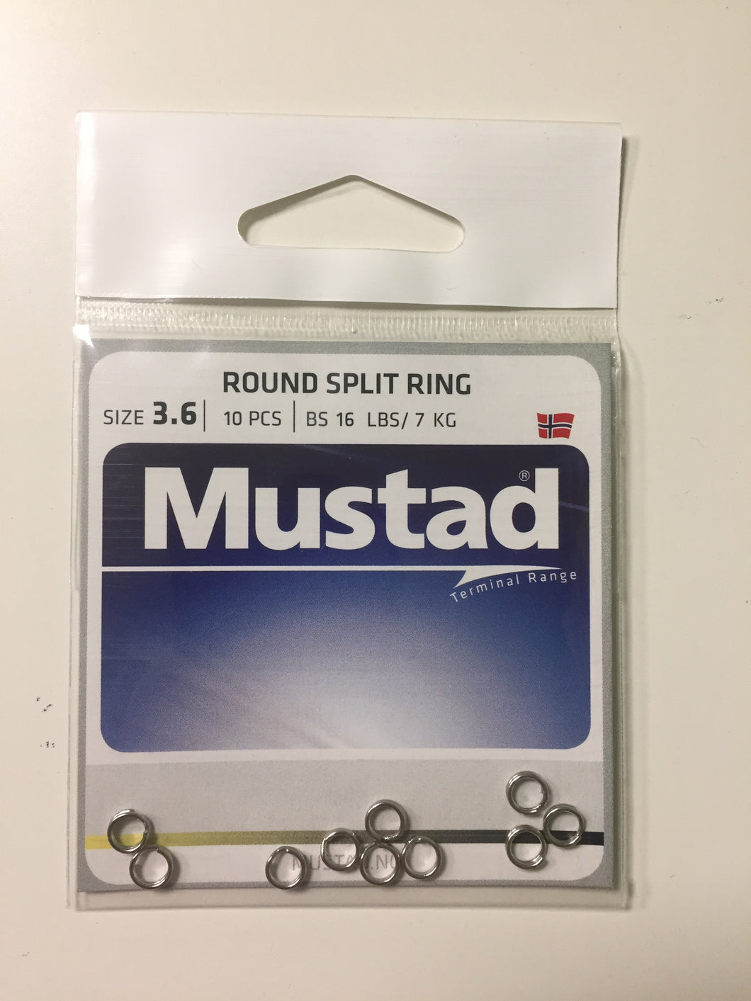 Mustad Round Nickel Split Ring (3.6mm/16lbs)(10 Pack)