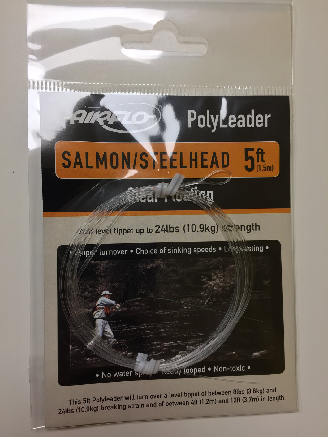 Airflo Salmon/Steelhead Polyleader (Clear)(5ft/Floating/24lbs)