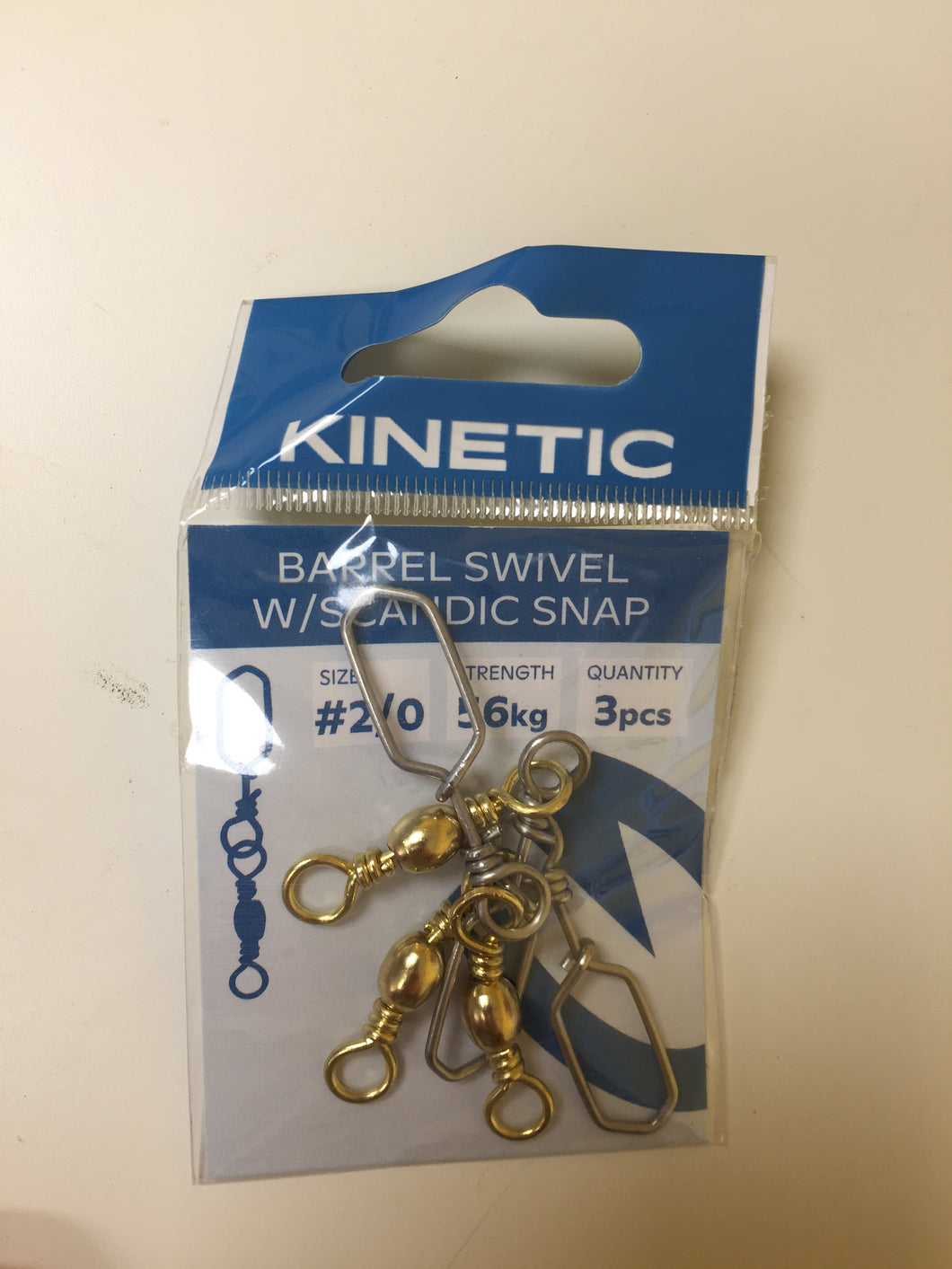 Kinetic Barrel Swivel With Scandic Snap (#2/0)(Brass)(3 Pack)