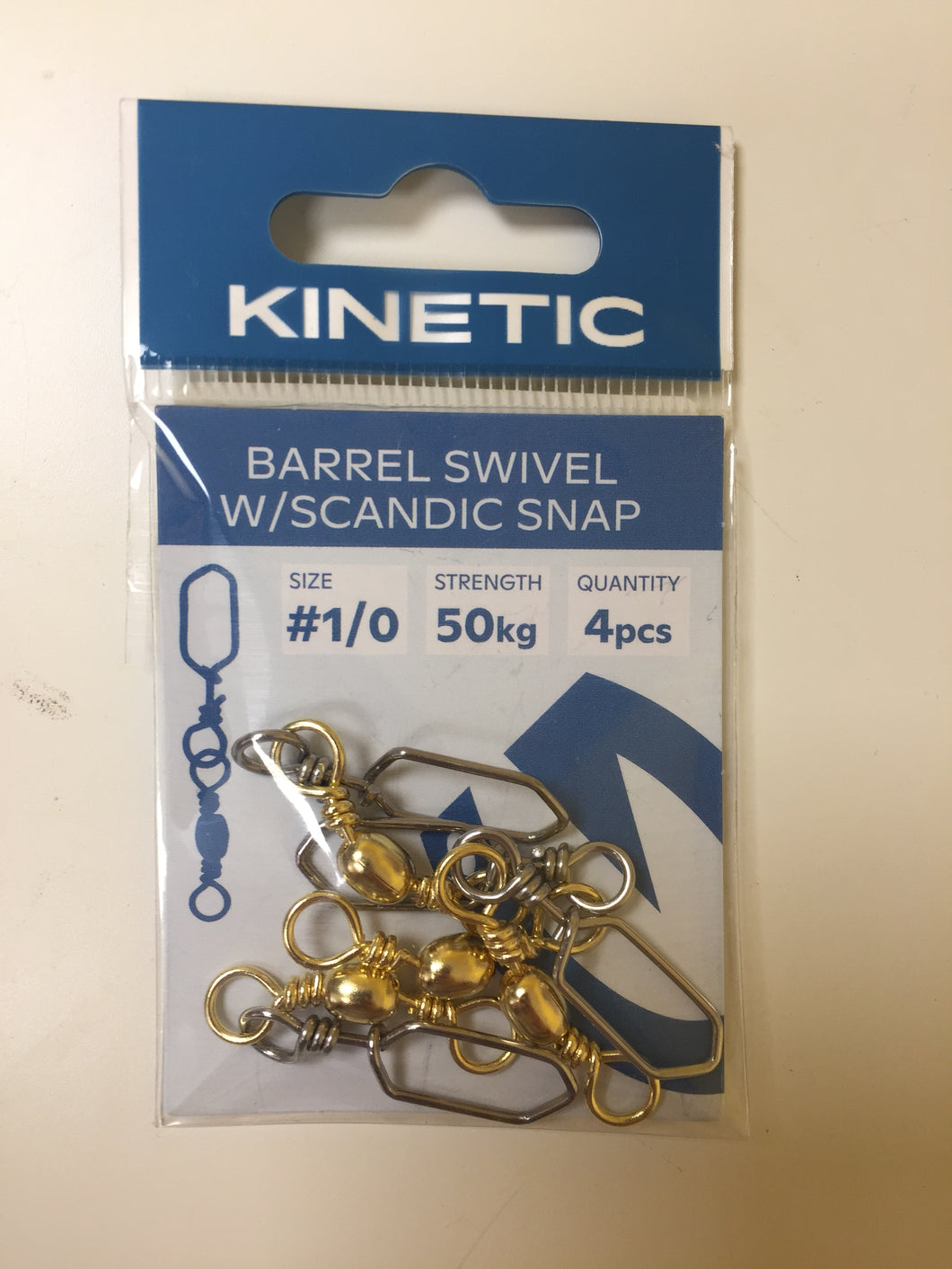 Kinetic Barrel Swivel with Scandic Snap (#1/0)(Brass)(4 Pack)