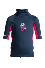 Load image into Gallery viewer, C-Skins Junior Rash X Short Sleeve UPF 50+ Rash Vest (Slate/Magenta)
