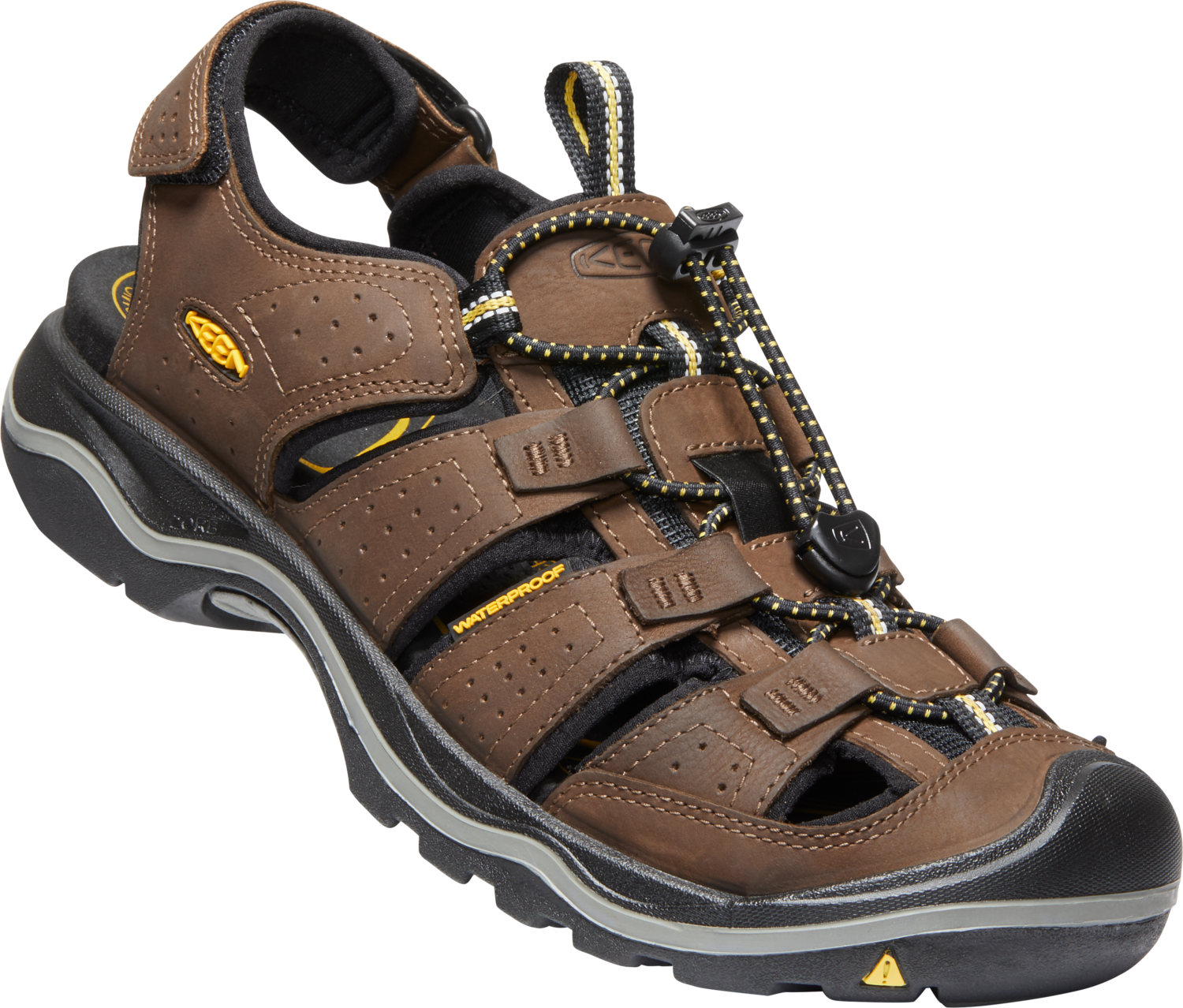 Keen Men s Rialto Closed Toe Sandals with Removable Insole WIDE FIT Bison Black