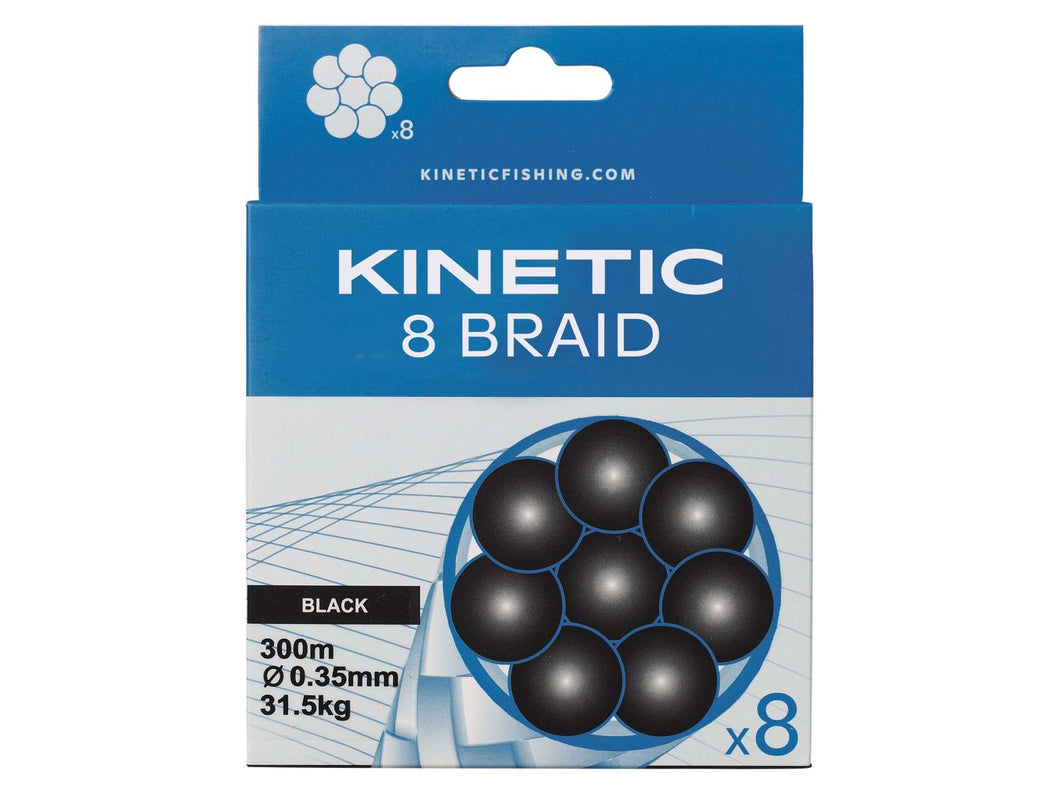 Kinetic 8 Braid Line (11.5kg/0.14mm/300m)(Black)