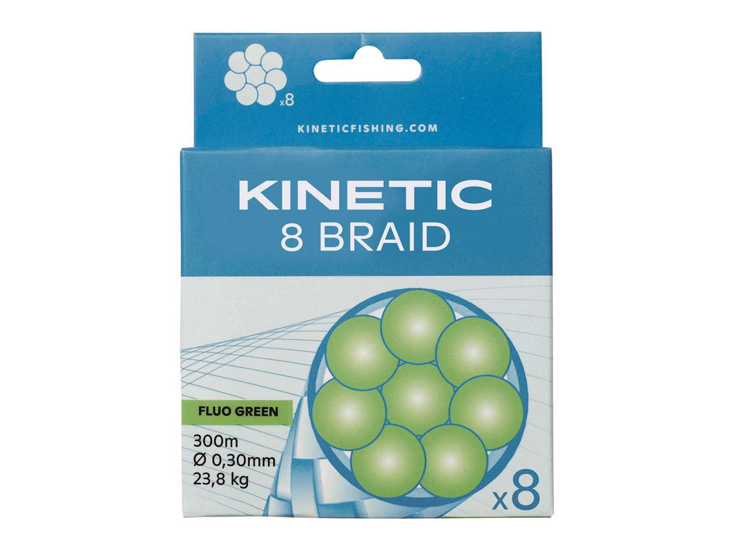 Kinetic 8 Braid Line (23.8kg/0.30mm/300m)(Fluo Green)