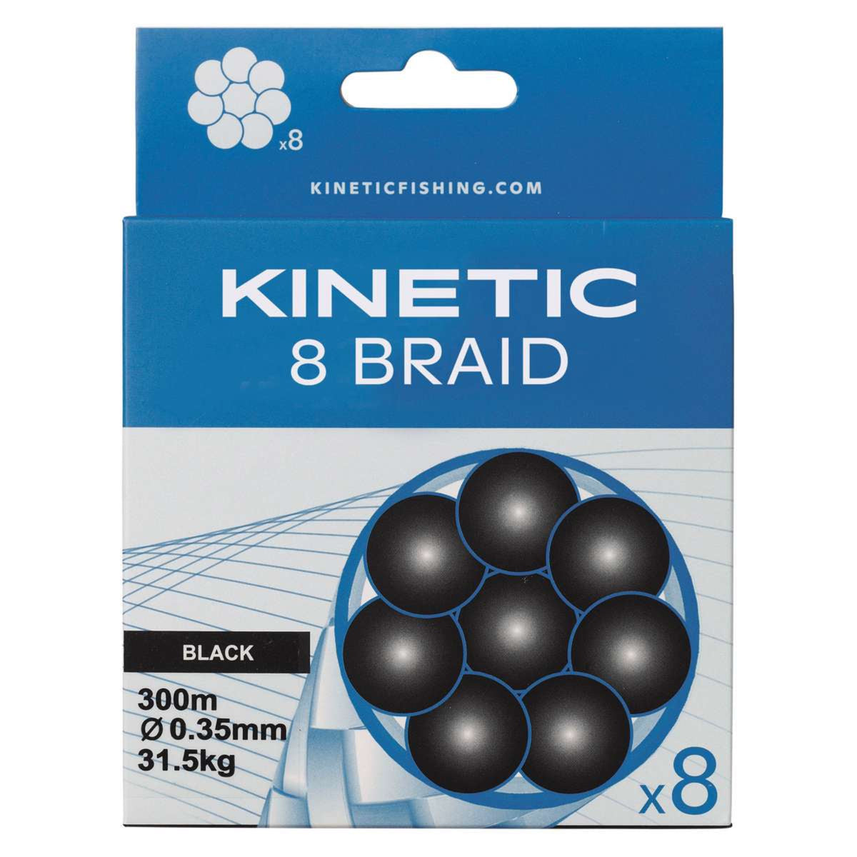 Kinetic 8 Braid 37kg/0.40mm/300m Line (Black)