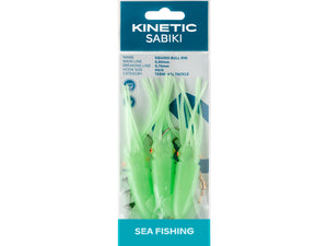 Kinetic Sabiki Squido Bull Rig (#8/0)(Hot Green)(3 Pack)
