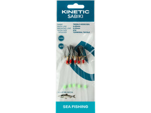 Kinetic Sabiki Treble Hook Rig (#10)(Black Flash)(5 Pack)
