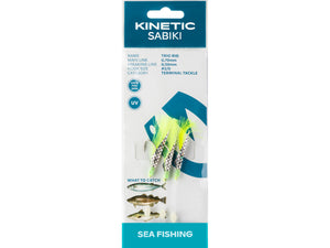 Kinetic Sabiki Trio Rig (#2/0)(Chartreuse Flash)(3 Pack)