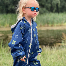 Load image into Gallery viewer, LittleLife Kids Waterproof Fleece Lined Rain Suit (Navy Stars)(6-24m)
