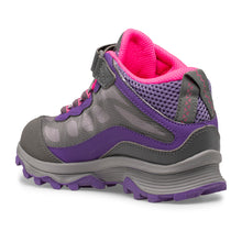 Load image into Gallery viewer, Merrell Kids Speed A/C Waterproof Mid Trail Boots (Grey/Pink/Purple)(UKJ12-UK4)
