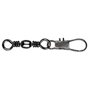 Mustad Black Barrel Swivel with Interlock Snap (Size 10/29lbs)(10 Pack)