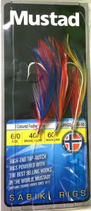 Mustad Sabiki Hook Rig (Coloured Feather)(Size 6/0)(3 Pack)