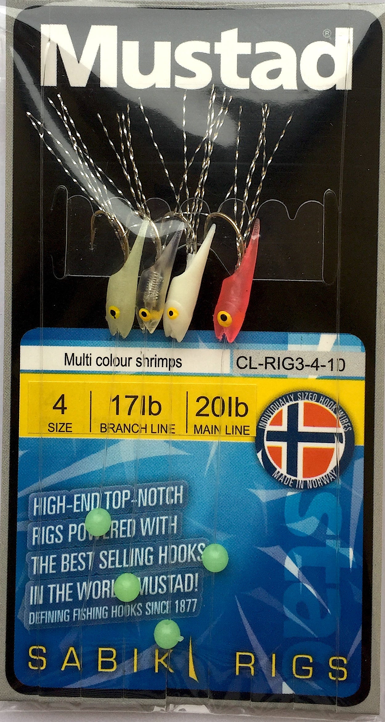 Mustad Sabiki Hook Rig (Size 4)(Multi Colour Shrimp)(4 Pack)