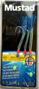 Mustad Sabiki Hook Rig (Blue Flasher)(Size 6/0)(3 Pack)