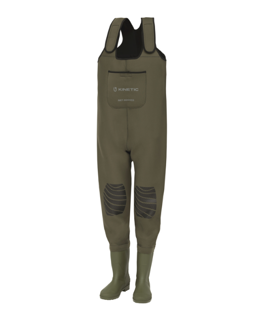Kinetic Unisex NeoGaiter Neoprene Chest Waders - Cleated Sole (Olive)