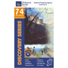 Load image into Gallery viewer, OSI Discovery Map 74 - Laminated (Part of Cork, Limerick, Tipperary &amp; Waterford)(1:50,000)
