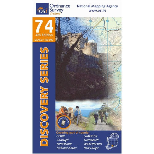 OSI Discovery Map 74 - Laminated (Part of Cork, Limerick, Tipperary & Waterford)(1:50,000)