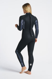 C-Skins Women's Surflite 5/4 Steamer Wetsuit (Raven/Black/Tie Dye)