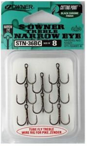 Owner S-Owner Trebble Narrow Eye Size 8 Hook (8Pack)