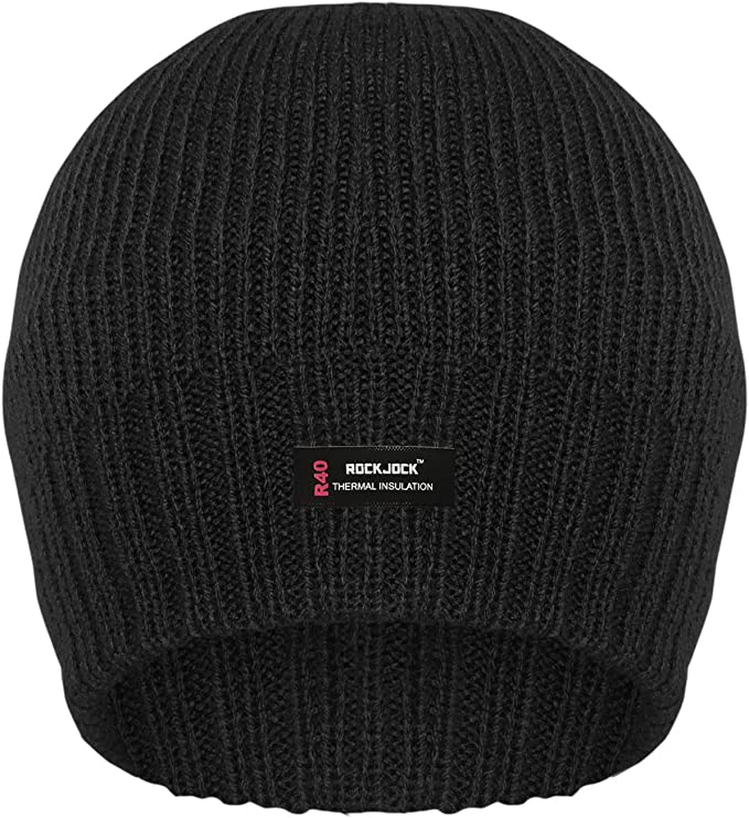 Rockjock Unisex R40 Thermal Insulated Beanie Hat (Black)