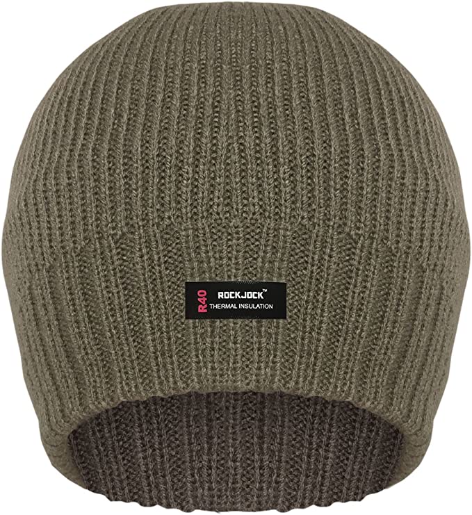 Rockjock Unisex R40 Thermal Insulated Beanie Hat (Olive)