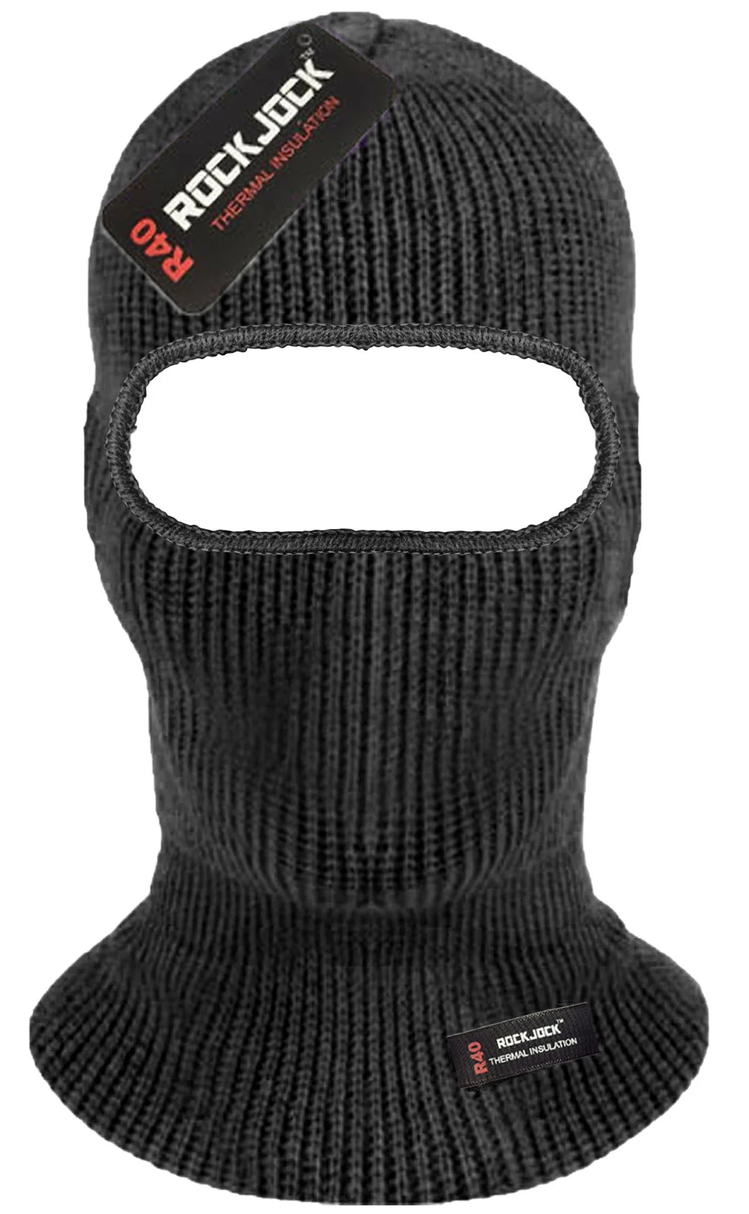 Rockjock R40 Thermal Open Face Knitted Balaclava (Black)